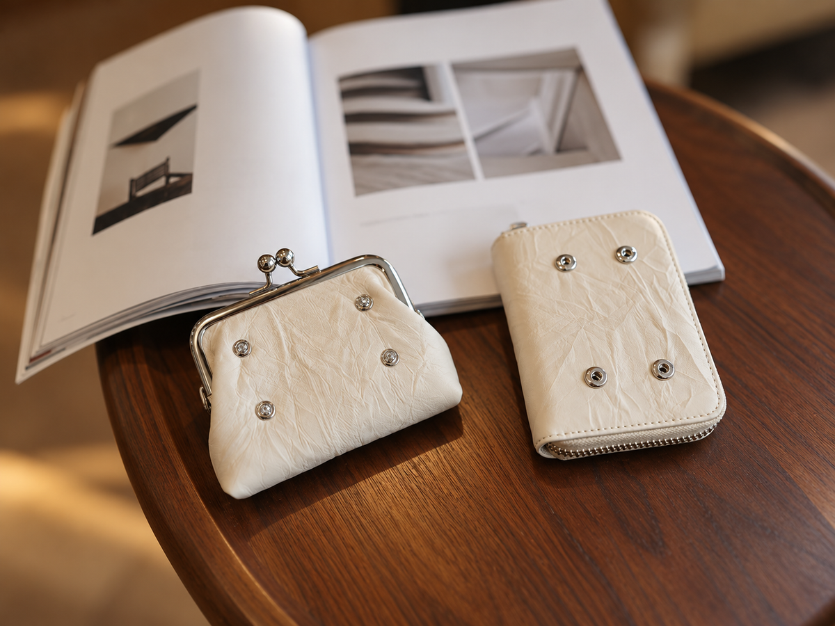 2-in-1 Detachable Leather Wallet | Kiss-Lock Coin Purse & Card Holder