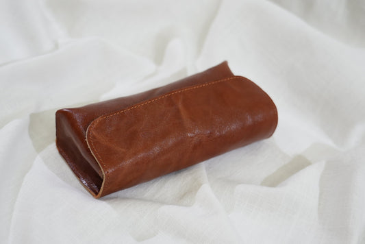 Large Leather Glasses Case｜Magnetic Snap Closure