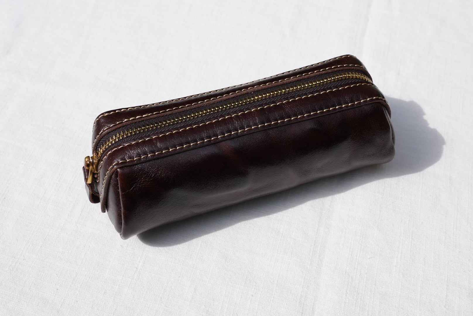 Extra-Large Vegetable-Tanned Leather Pen Case