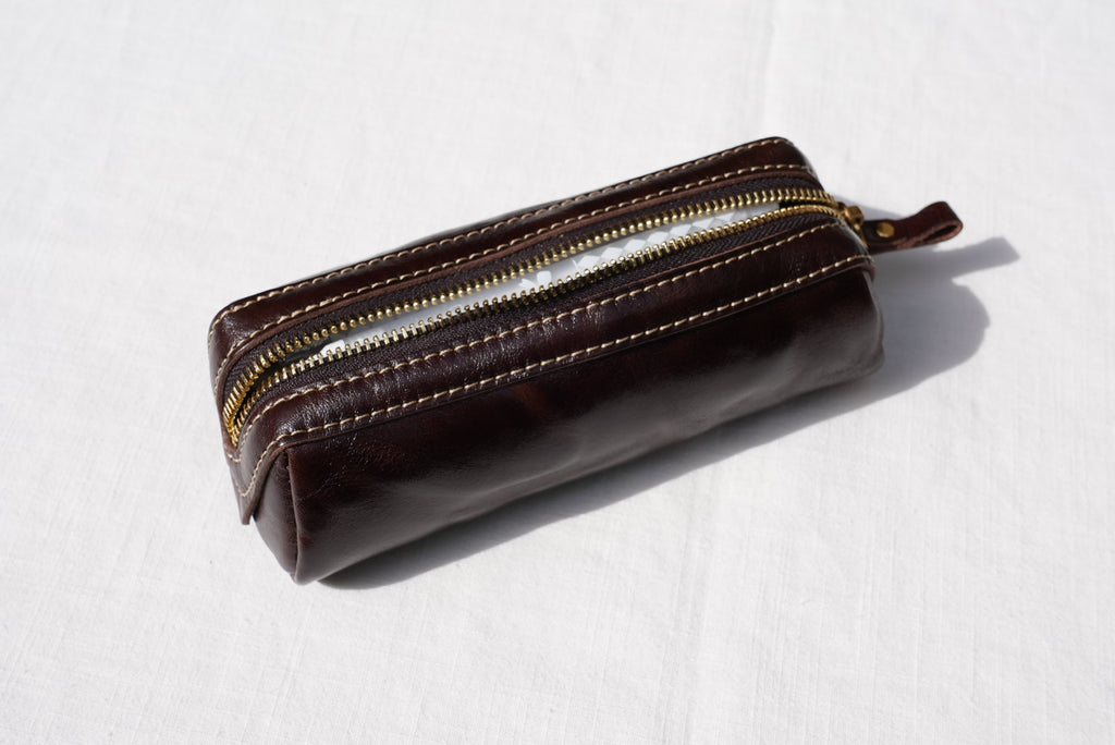 Extra-Large Vegetable-Tanned Leather Pen Case