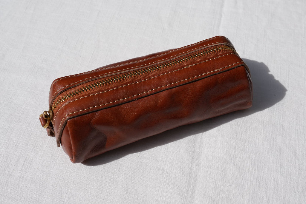 Extra-Large Vegetable-Tanned Leather Pen Case