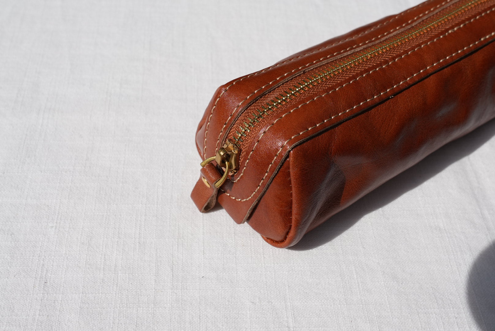 Extra-Large Vegetable-Tanned Leather Pen Case