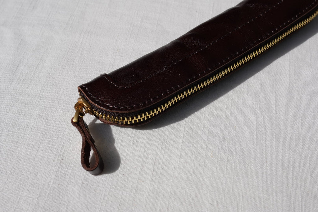 Slim Vegetable-Tanned Leather Pen Case
