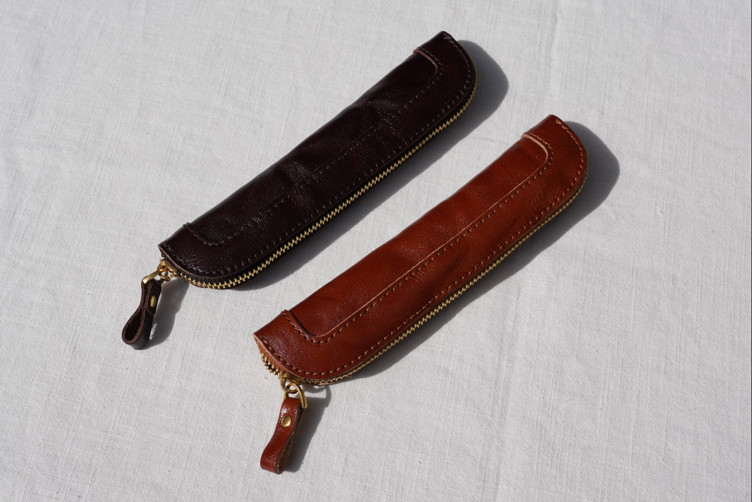 Slim Vegetable-Tanned Leather Pen Case