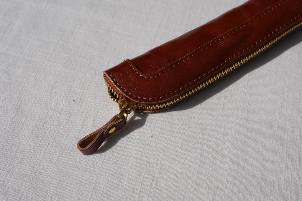 Slim Vegetable-Tanned Leather Pen Case