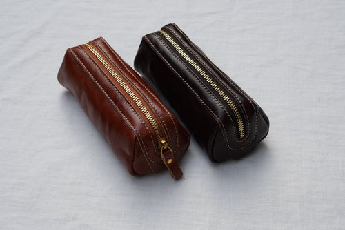 Extra-Large Vegetable-Tanned Leather Pen Case