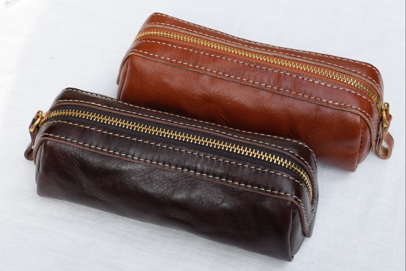 Extra-Large Vegetable-Tanned Leather Pen Case