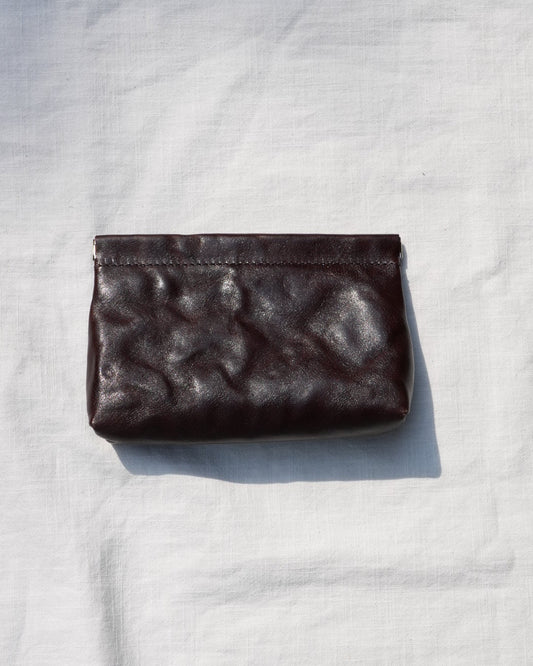 Vegetable-Tanned Leather Snap Frame Pouch